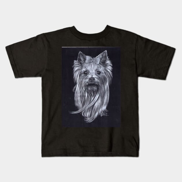 Yorkshire-Terrier Kids T-Shirt by VeriArt